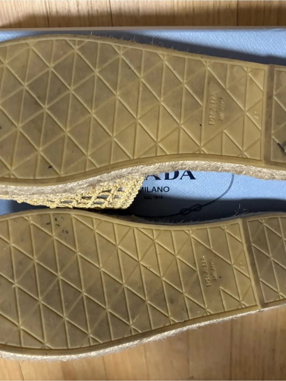 Prada Rama Woven Espadrille Slide Sandals